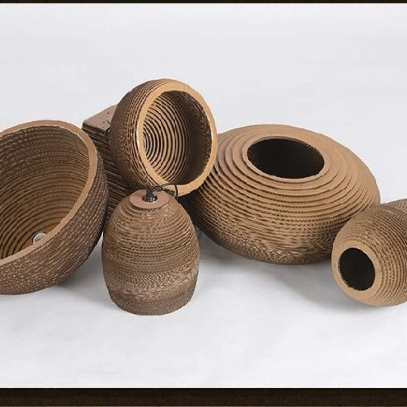 Cekitod Pastoral Silkworm Rustic Paper Pendant Light