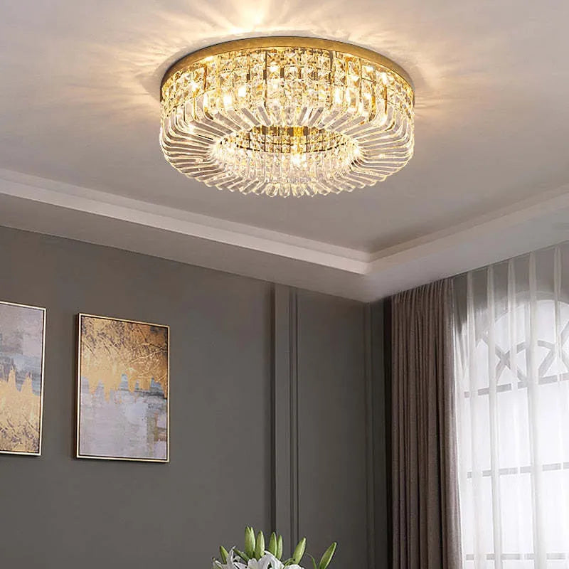 Nabebok Luxury Flush Mount Metal/Crystal Ceiling Light