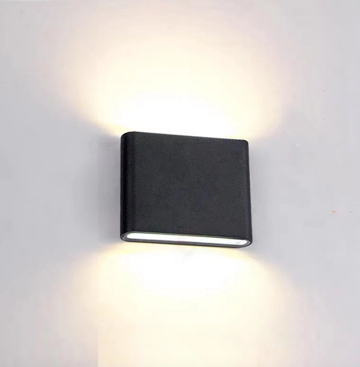Orix Modern Rectagulart Waterproof Outdoor Wall Lamp, Black/White-Relic Pieces