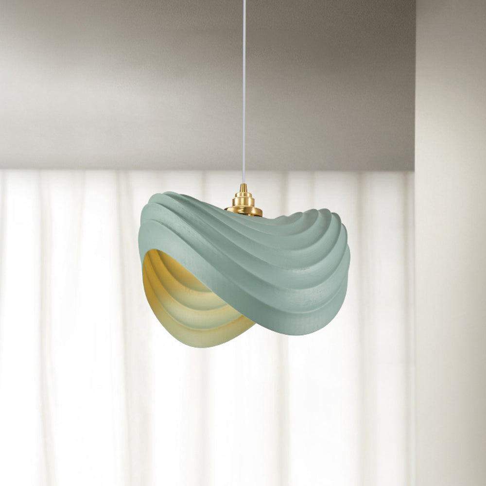 Civagak Wabi-Sabi Minimalisme Ripple Pendant Light, Resin&Metal