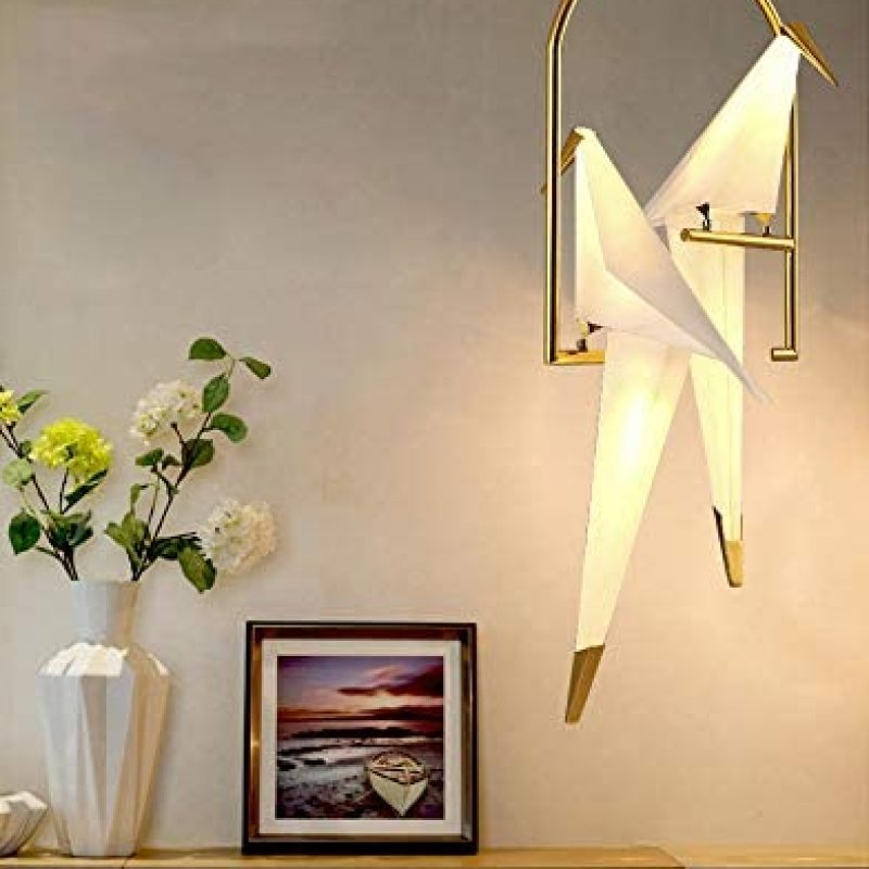 Mubagir Modern Nordic Post Modern Bird Pendant Light, White/Clear