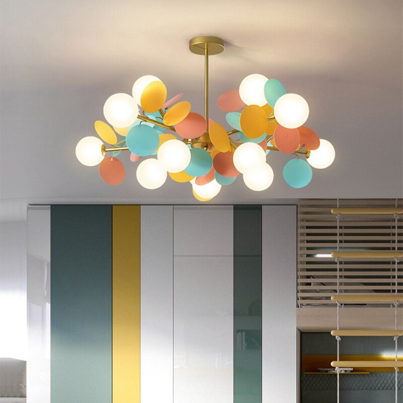 Nurodek Multicolored Flower Branch Chandelier Living Room