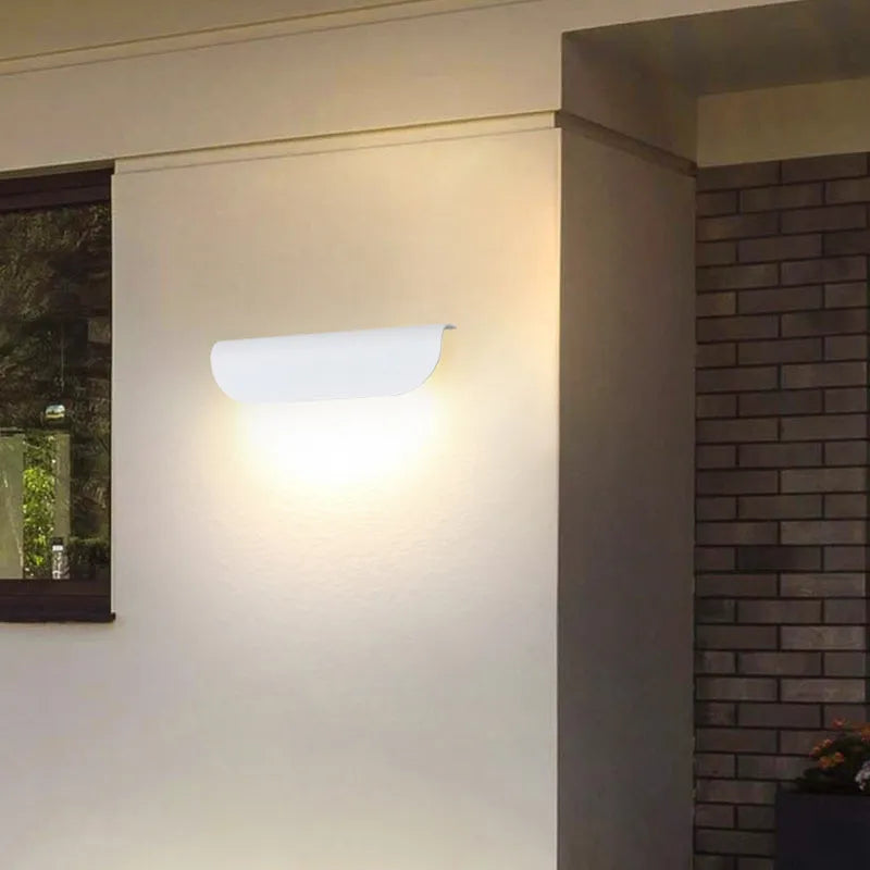 Volimum Modern Outdoor Wall Lighting, Waterproof, Curved