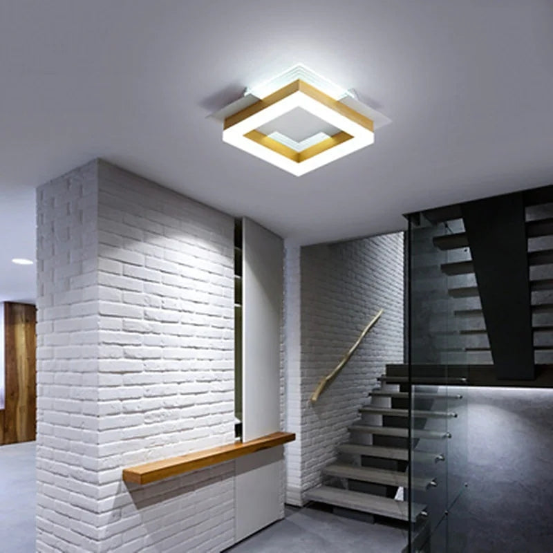 Wimetot Modern Simple Gold Flush Mount Ceiling Light, Square/Round