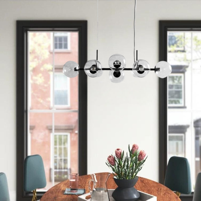 Copates Modern Glass Globe Bubble Pendant Light Black/Gold