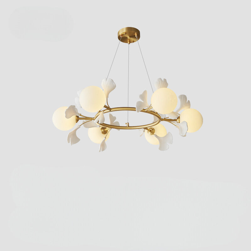Gimageni Luxury Minimalist Chandelier Creative Leaf Glass Living Room