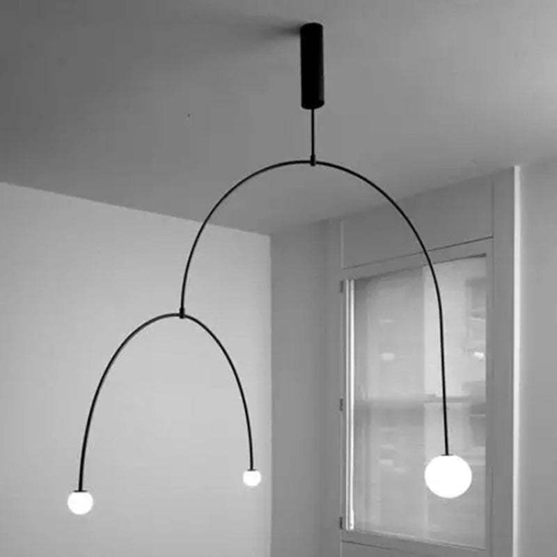 Fakegod Minimalist Linear Mobile Pendant Light, Black