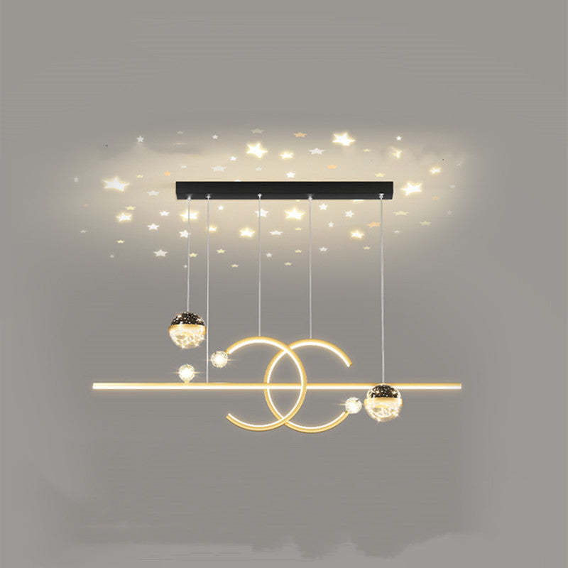 Tosidel Pendant Light Double-C, Gold/Black Starry-sky