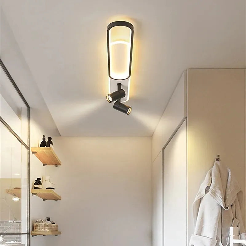 Novikal Modern Ceiling Light Spotlight, Black/Gold