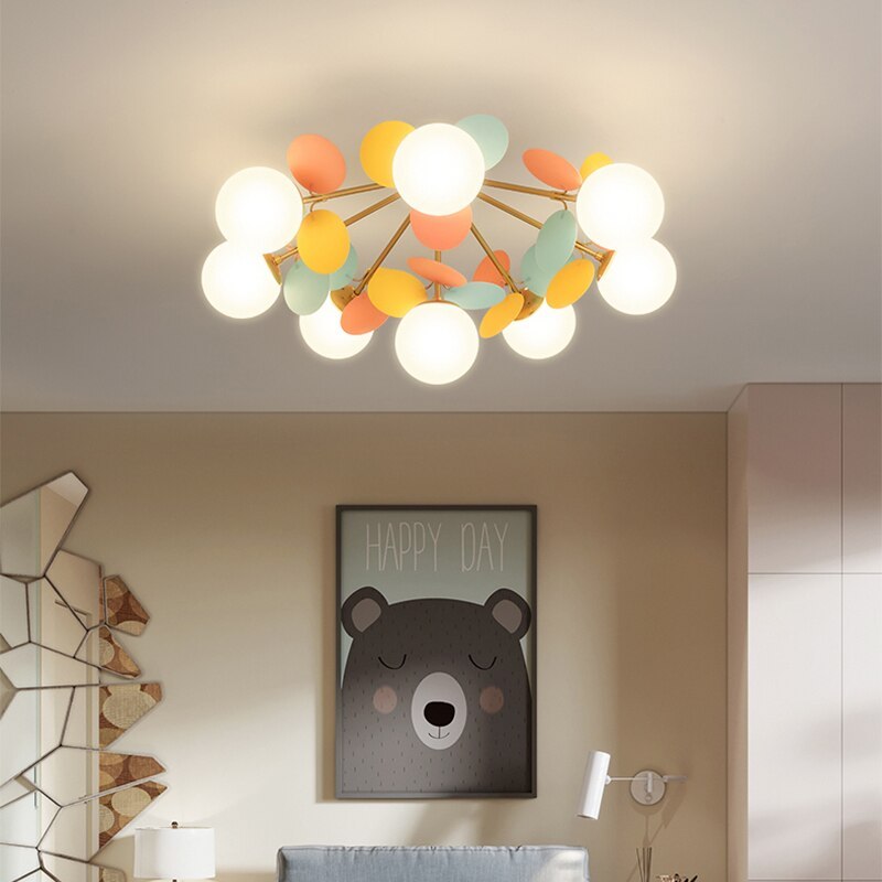 Nurodek Multicolored Flower Branch Chandelier Living Room