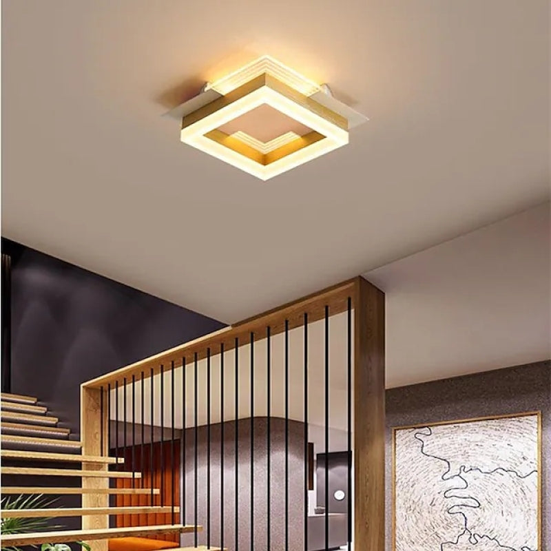 Wimetot Modern Simple Gold Flush Mount Ceiling Light, Square/Round