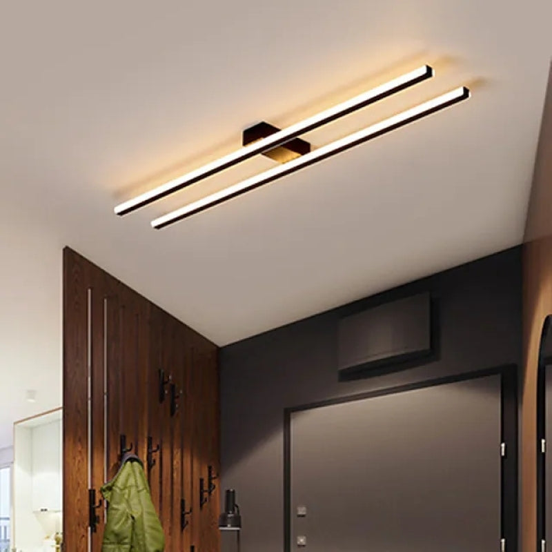 Lusomok Modern Minimaliste Flush Mount Ceiling Light, Double-Linear