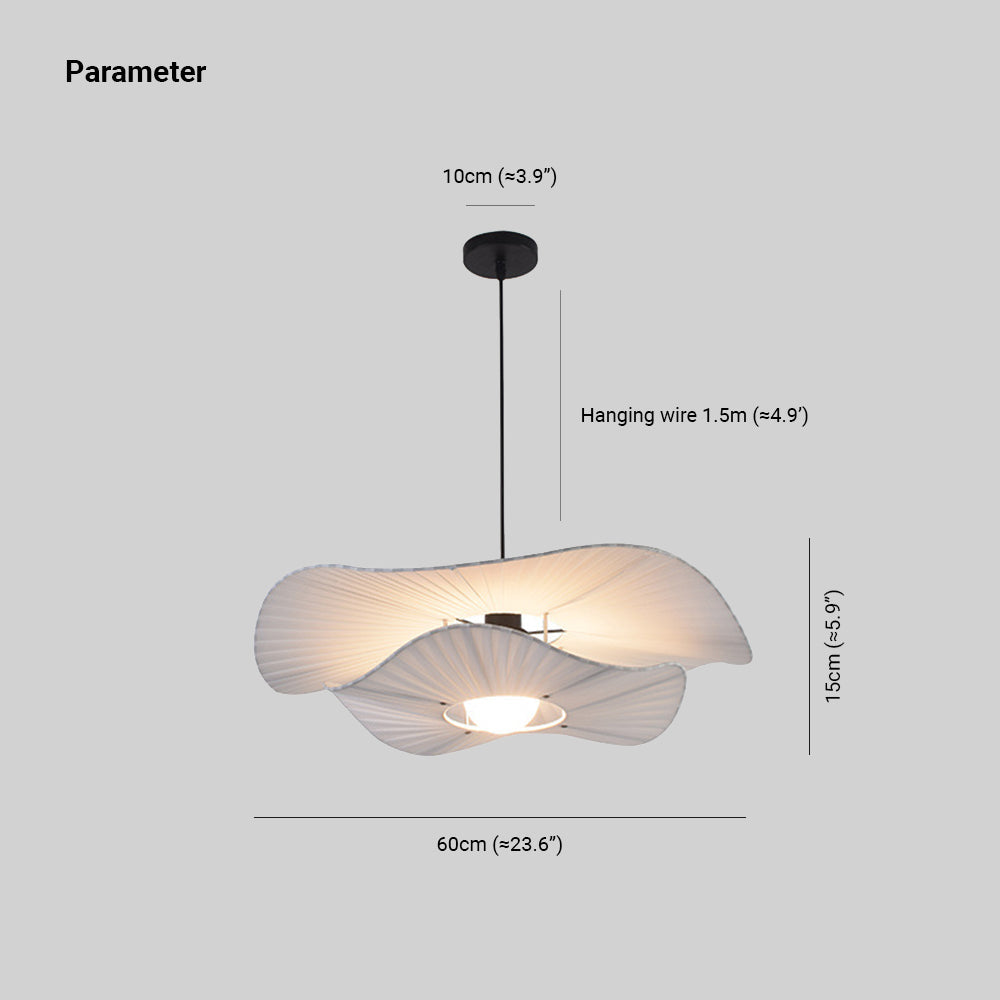 Nilarim Modern Nordic Cloth/Metal Shell Pendant Light, White