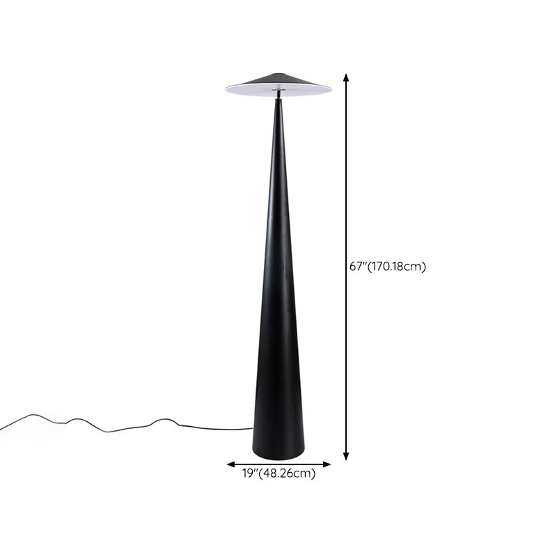 Tasover Modern Saucer Shaped Metal Floor Lamp,Black