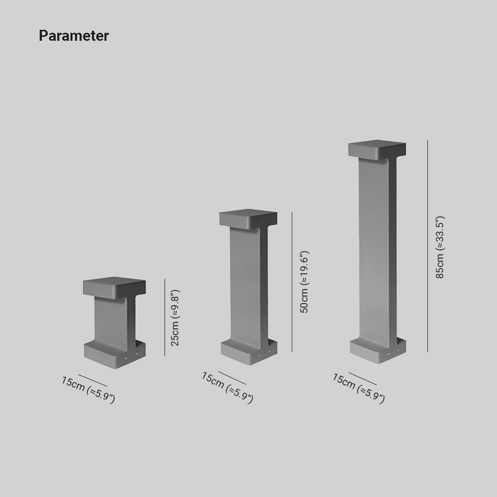 Givupod Modern Metal T-Shaped Solar Outdoor Path Light, Black