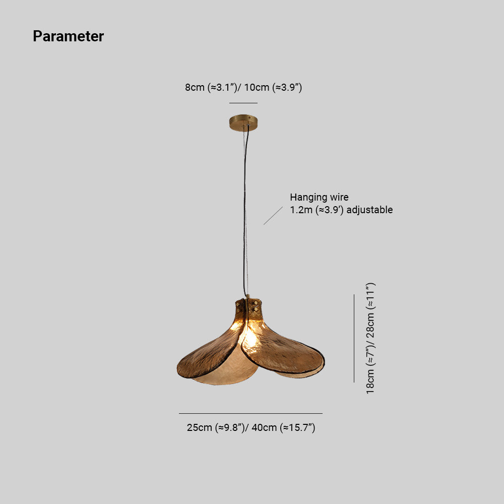 Nugadid Handmade Retro Glass Pendant Light, Four-leaf Flower