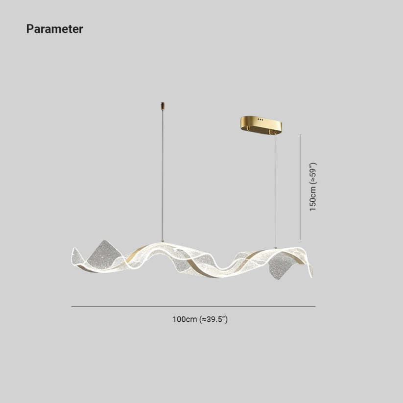 Cenuvis Pendant Light Designer Wave , White/Gold, Dining Room