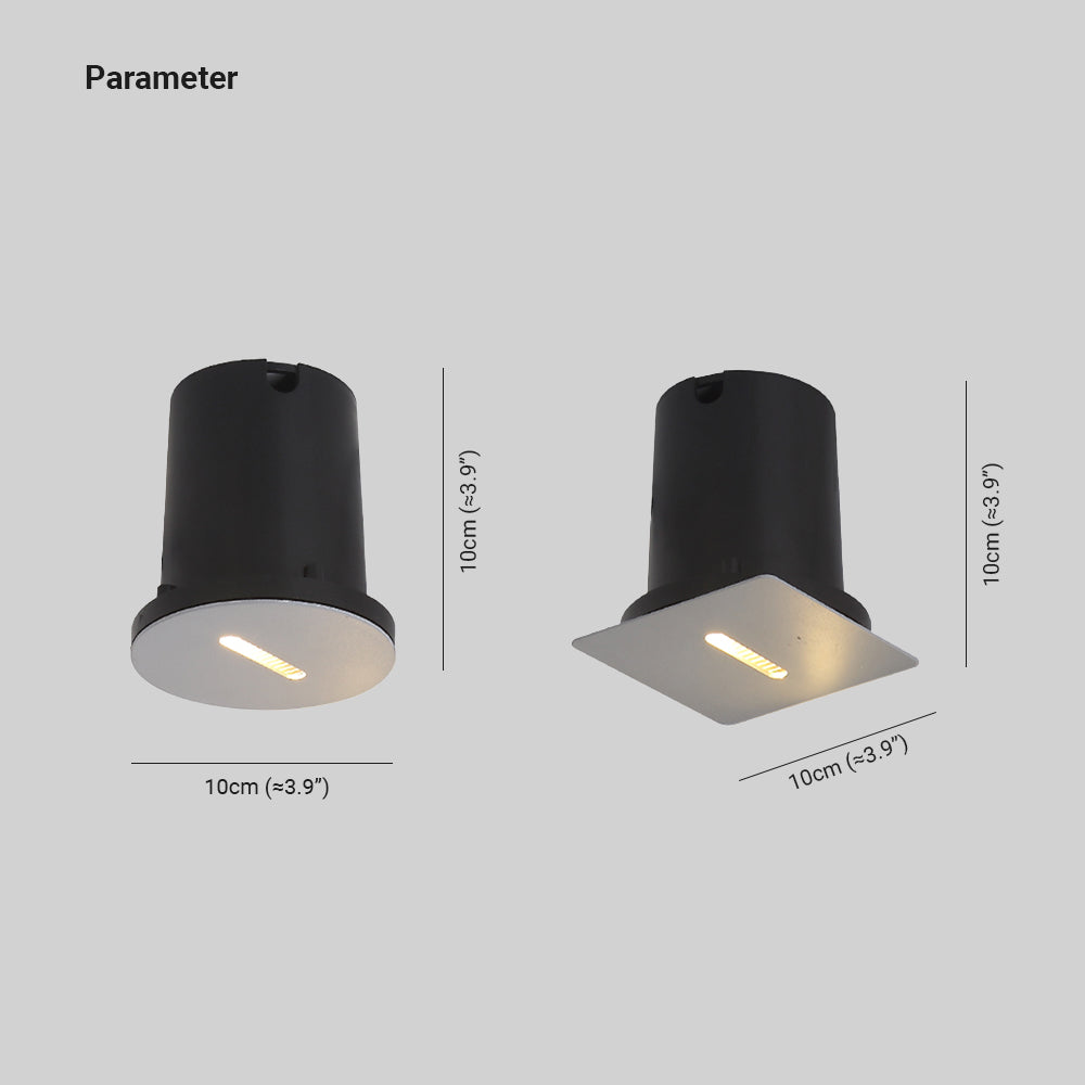 Menunos Modern Metal Square/Circular Outdoor Deck/Step Light, Black