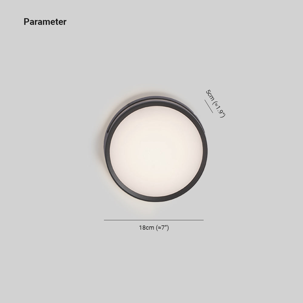 Verupes Modern Round Metal/ Outdoor Waterproof Wall Lamp, Black