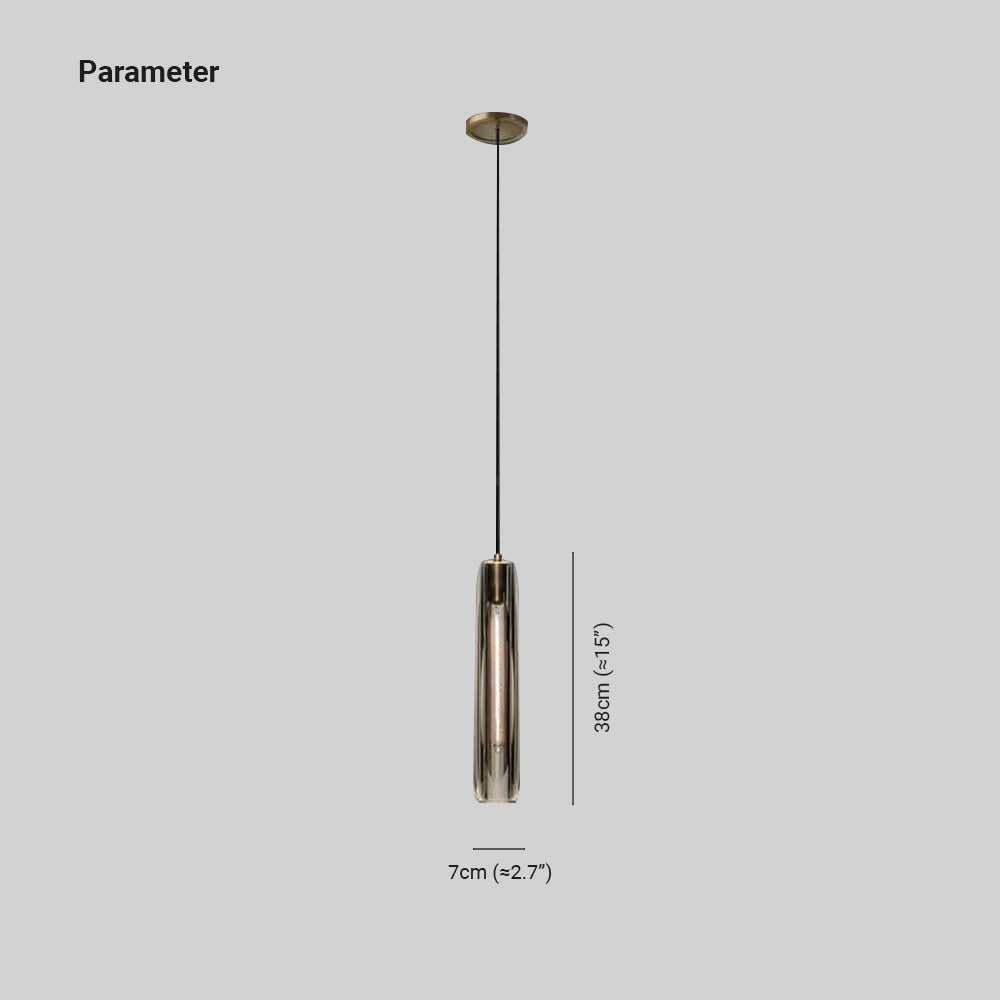 June Brass Designer Glass Pendant Lamp Smoky-Relic Pieces