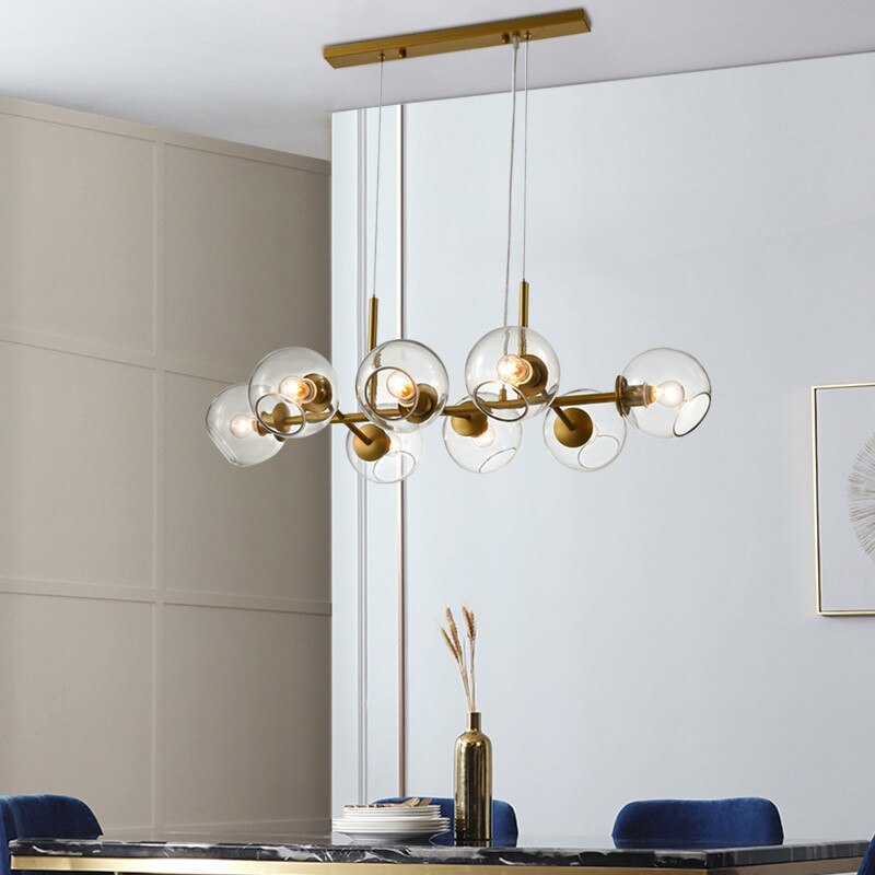 Copates Modern Glass Globe Bubble Pendant Light Black/Gold