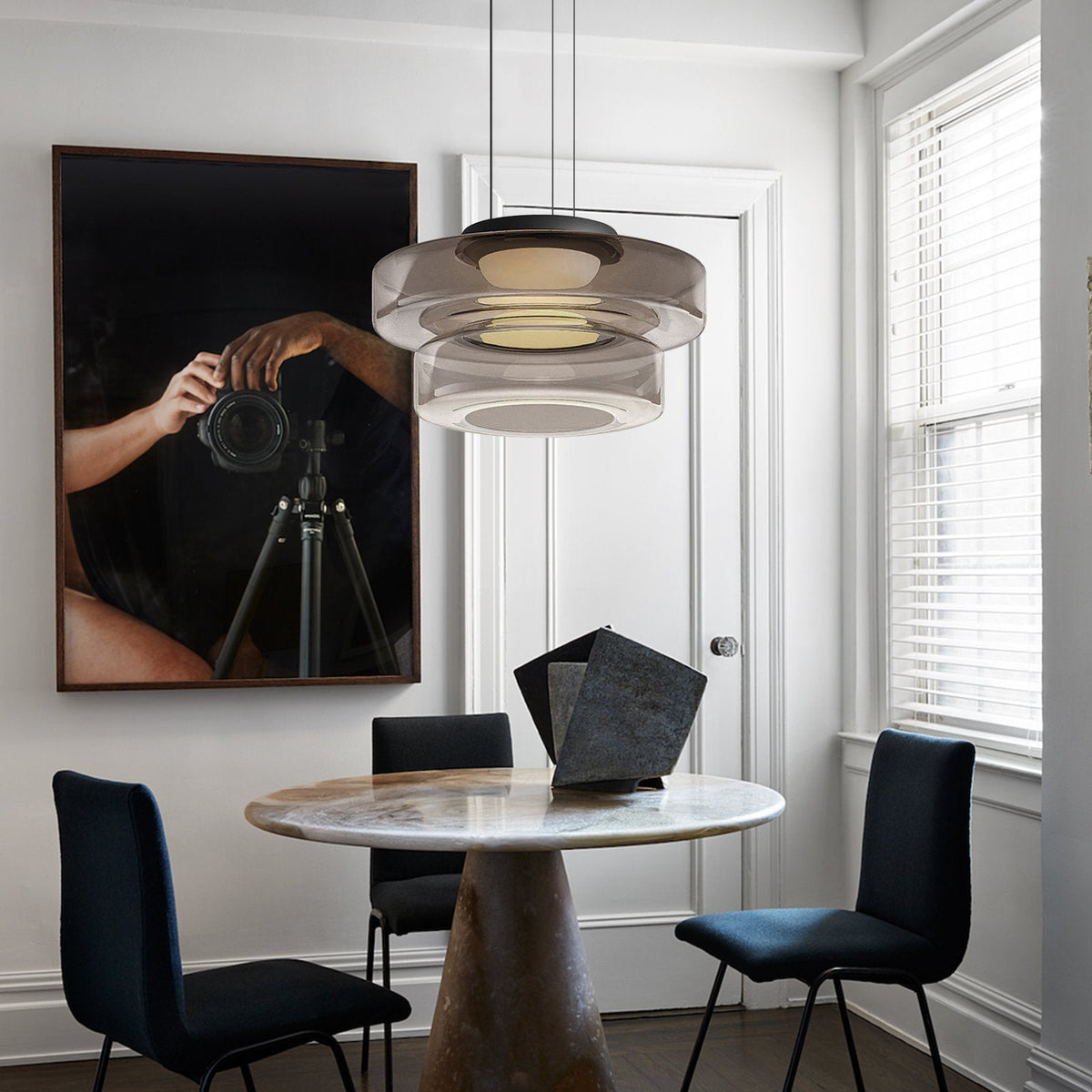 Vemoget Glass Pendant Light Multi-tiered Structure