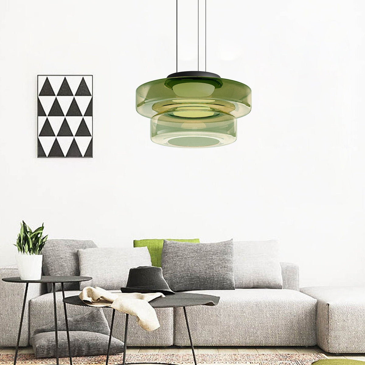 Vemoget Glass Pendant Light Multi-tiered Structure