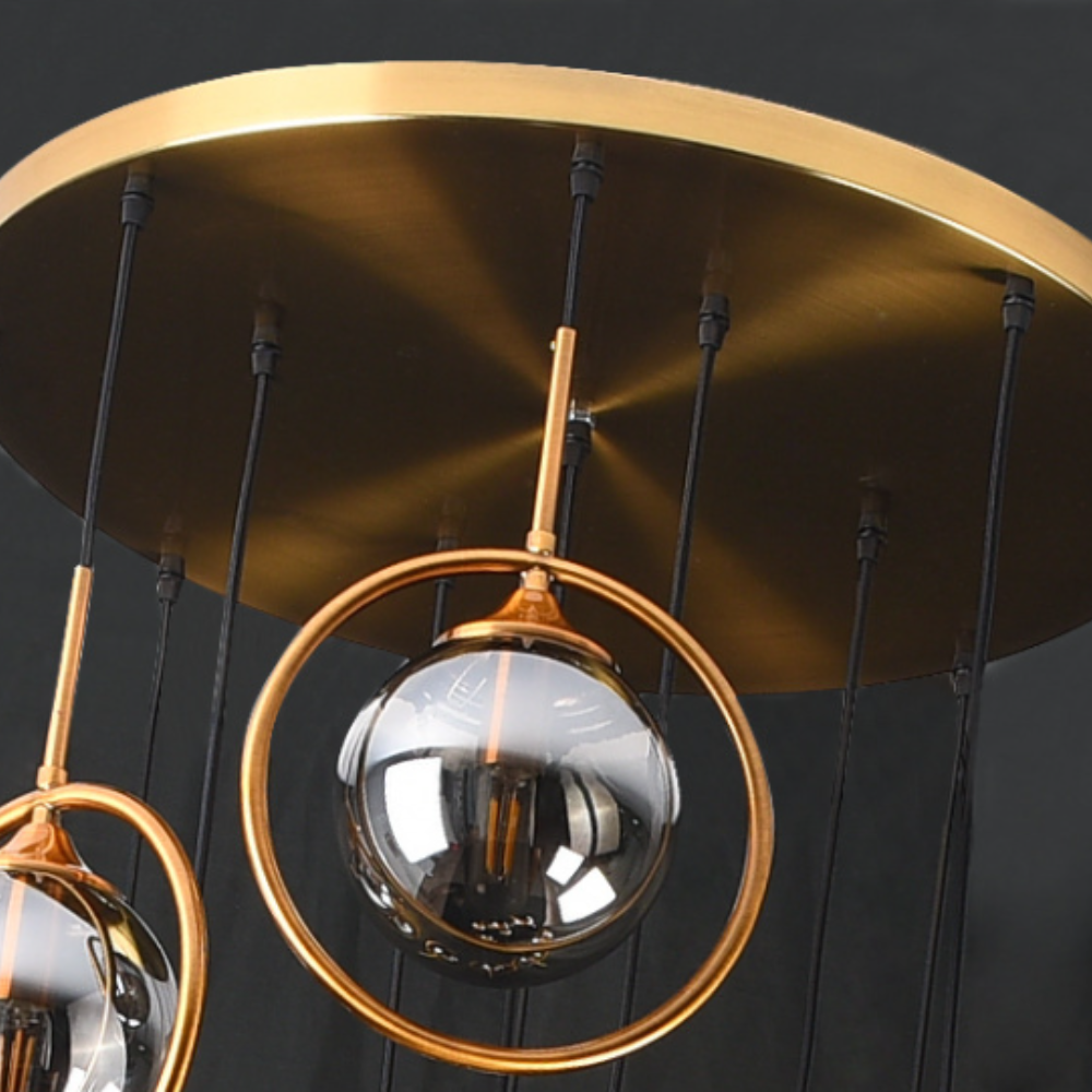 Givares Modern Spiral Ball Glass Staircase Chandelier