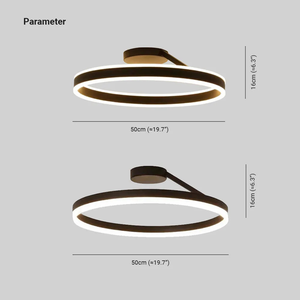 Solinor Modern Circle Flush Mount Ceiling Light, Black & White-Relic Pieces