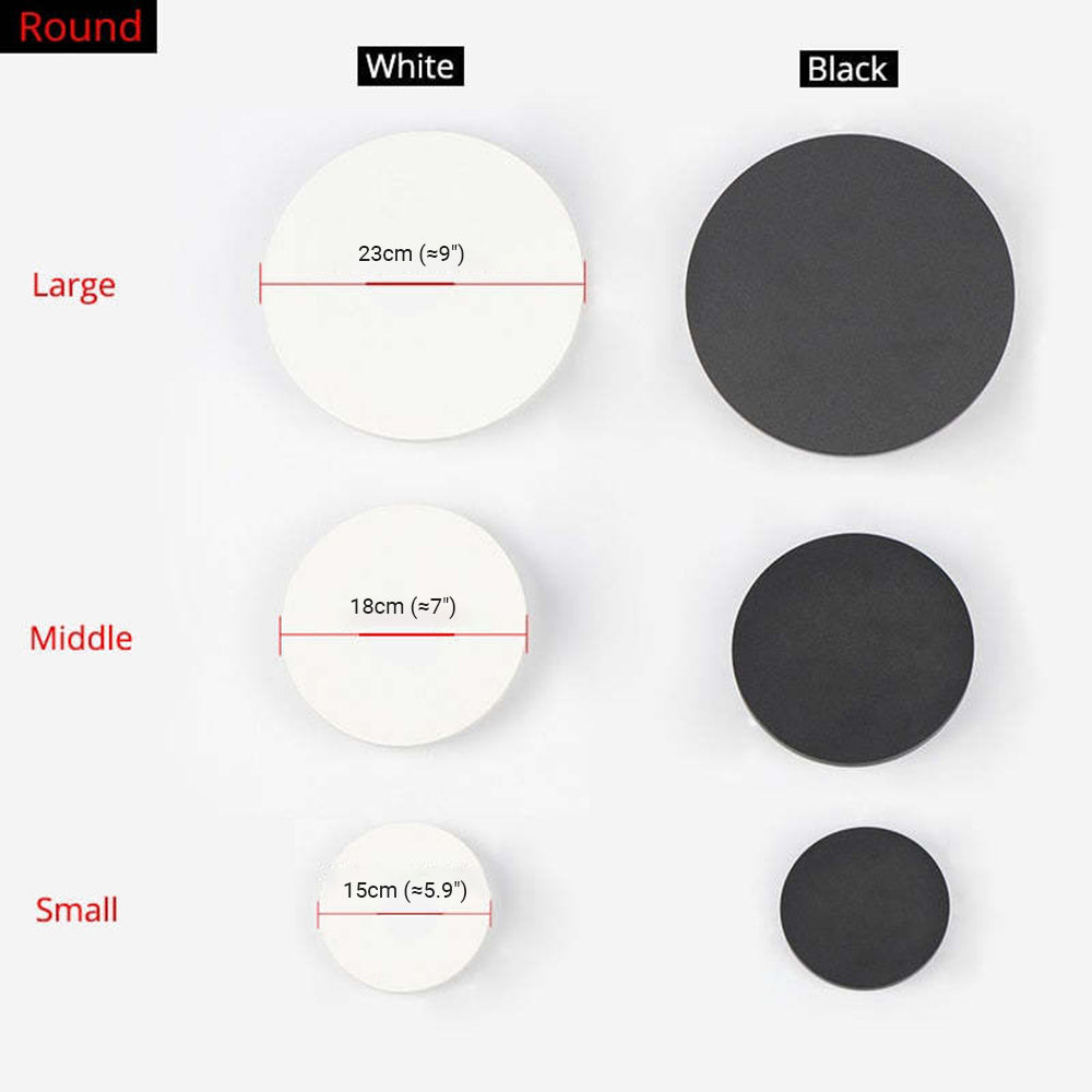 Dori Minimalist Round/Square Outdoor Wall Lamp LED, Black/White-Relic Pieces