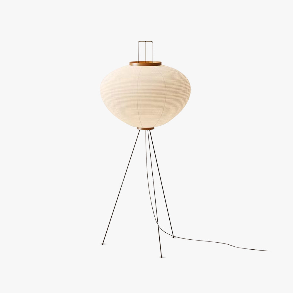 Nunosat Minimalist Tripod Lantern Paper Floor Lamp, White