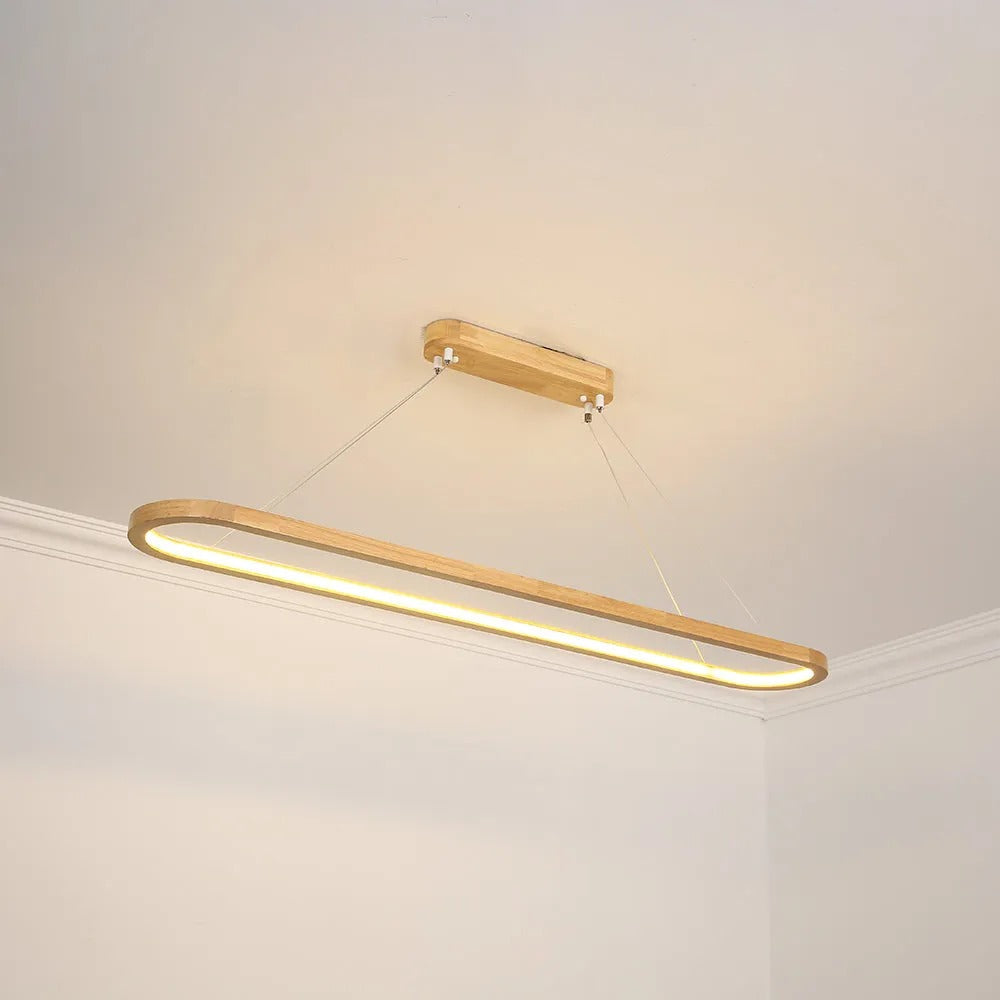 Lyraen Contemporary Oval Wooden Pendant Light-Relic Pieces