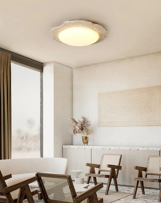 Nimbe Halo Travertine Ceiling Light