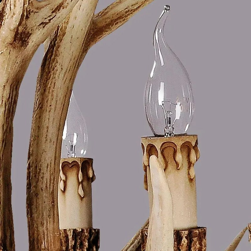 Kamudit Retro Deer Horn Resin Chandelier Living Room