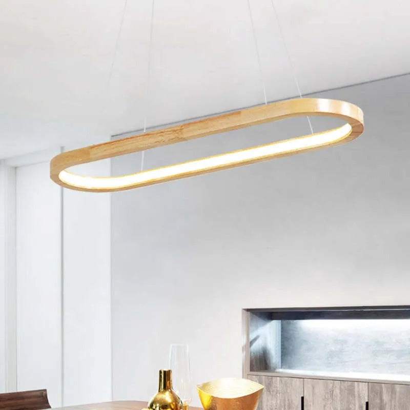 Lyraen Contemporary Oval Wooden Pendant Light-Relic Pieces