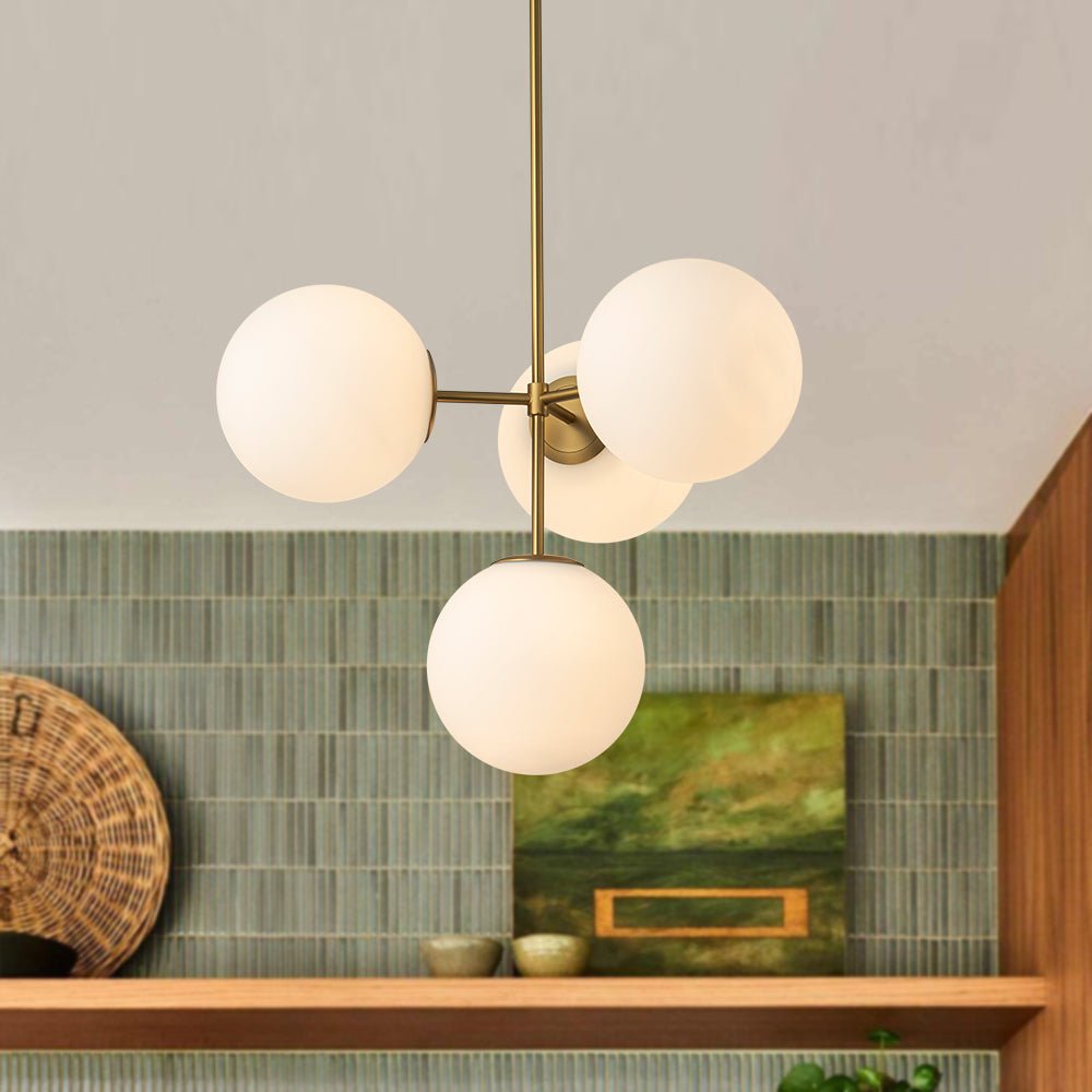 Astria Minimalist Opal Glass Semi Flush Chandelier-Relic Pieces