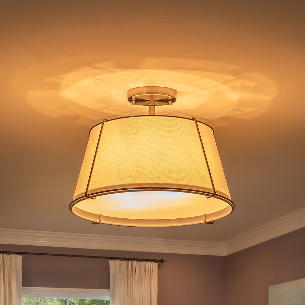 Vesina Linen Semi Flush Mount Ceiling Light-Relic Pieces
