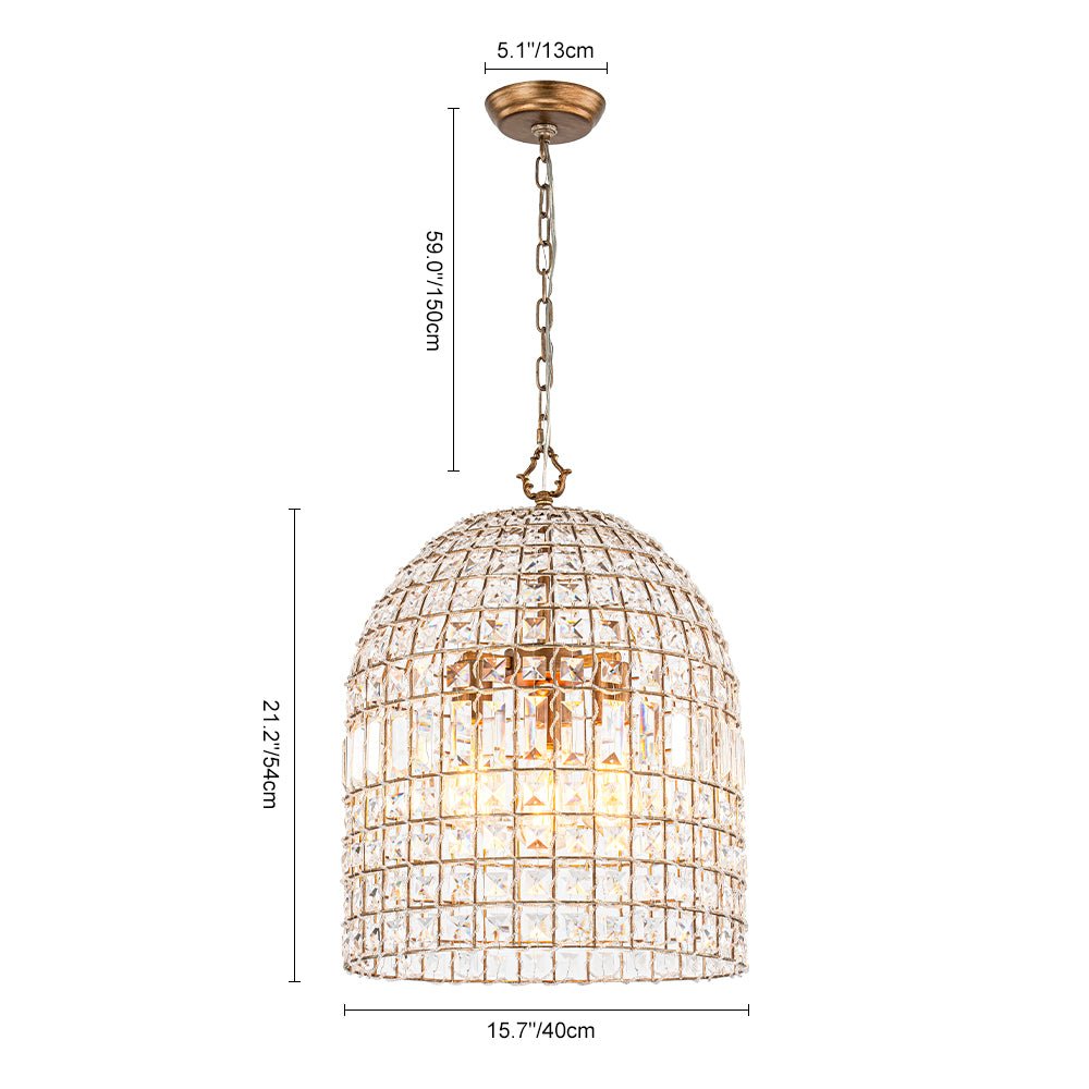 Elvora Antique Brass Crystal Chandelier-Relic Pieces
