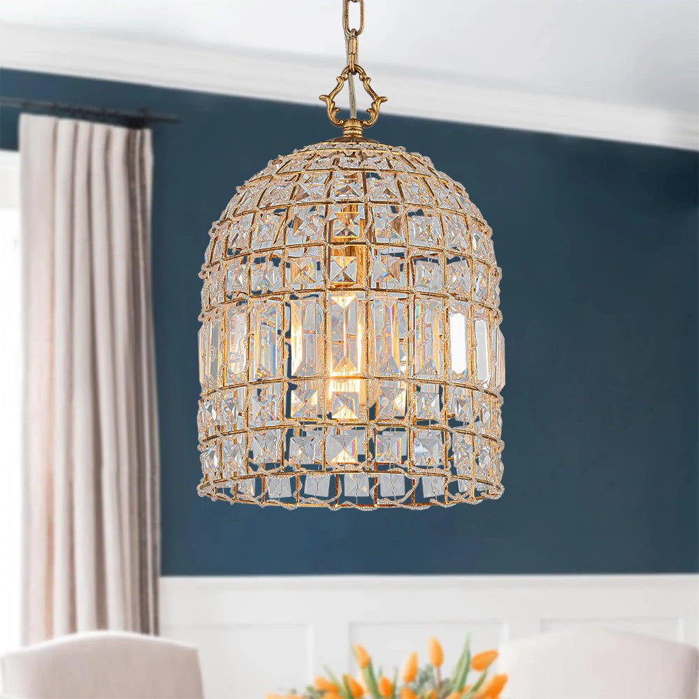Elvora Antique Brass Crystal Chandelier-Relic Pieces