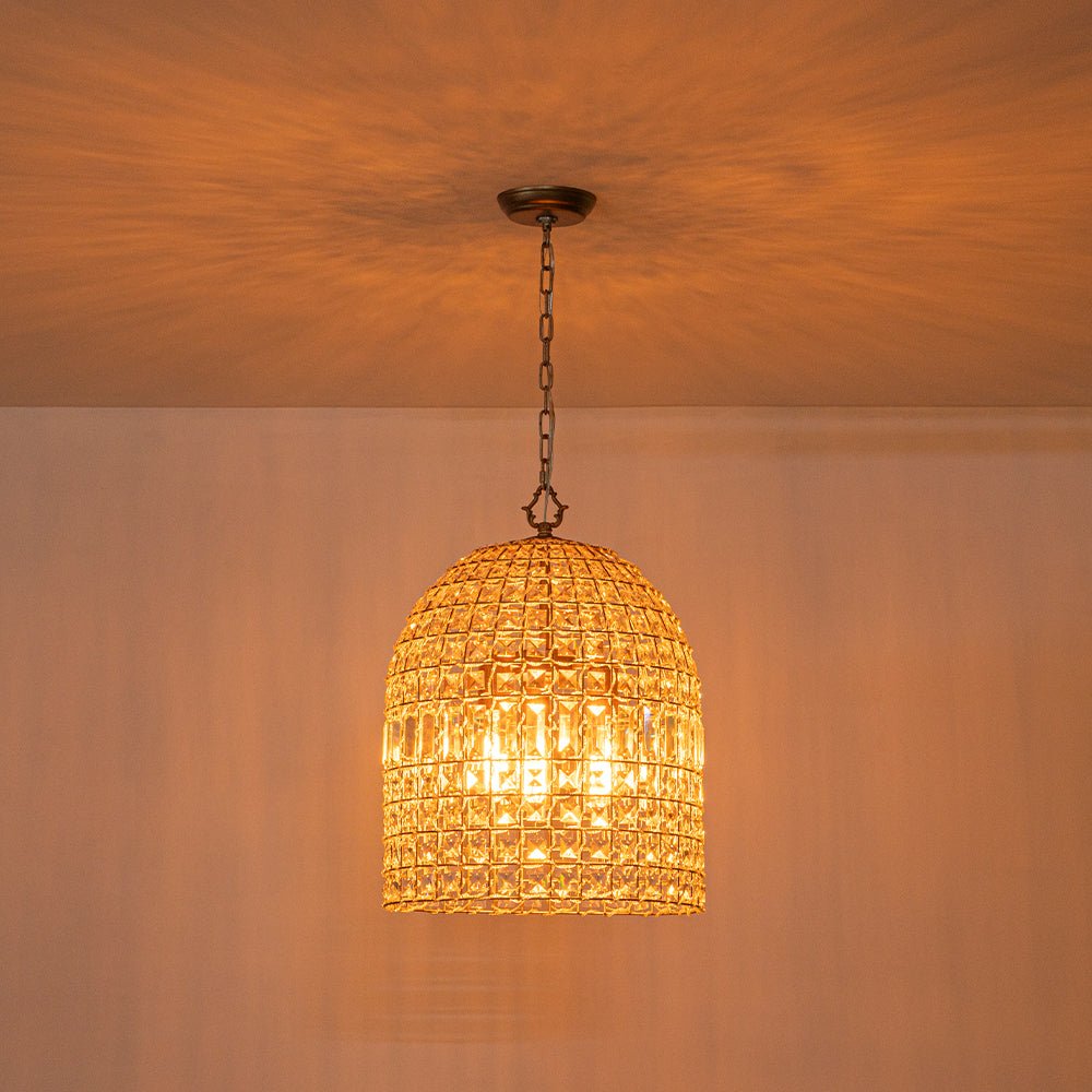 Elvora Antique Brass Crystal Chandelier-Relic Pieces