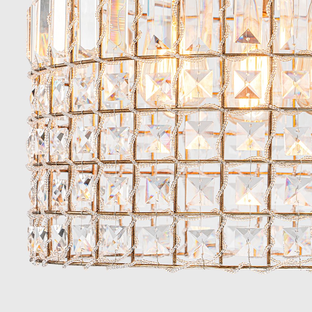 Elvora Antique Brass Crystal Chandelier-Relic Pieces