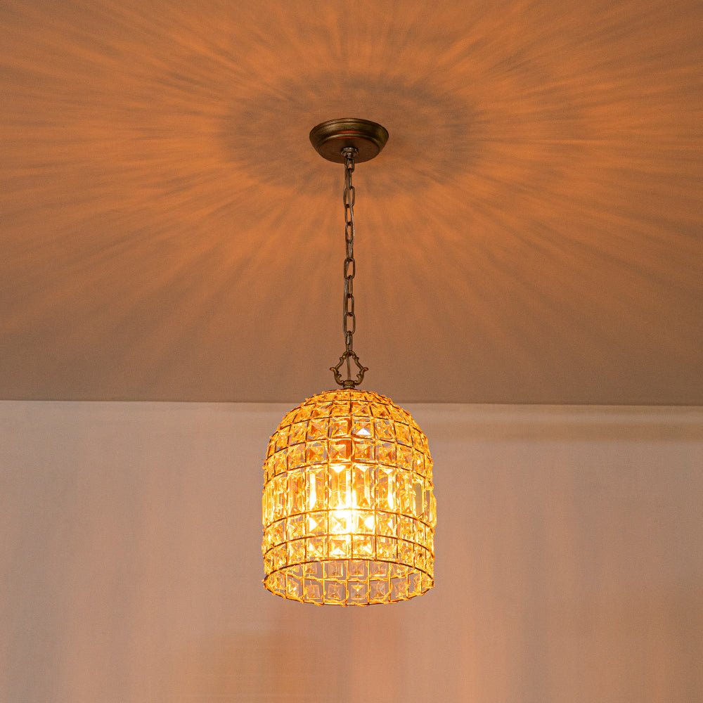 Elvora Antique Brass Crystal Chandelier-Relic Pieces