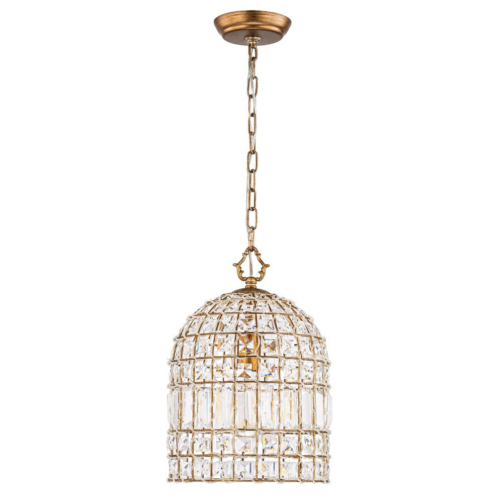 Elvora Antique Brass Crystal Chandelier-Relic Pieces
