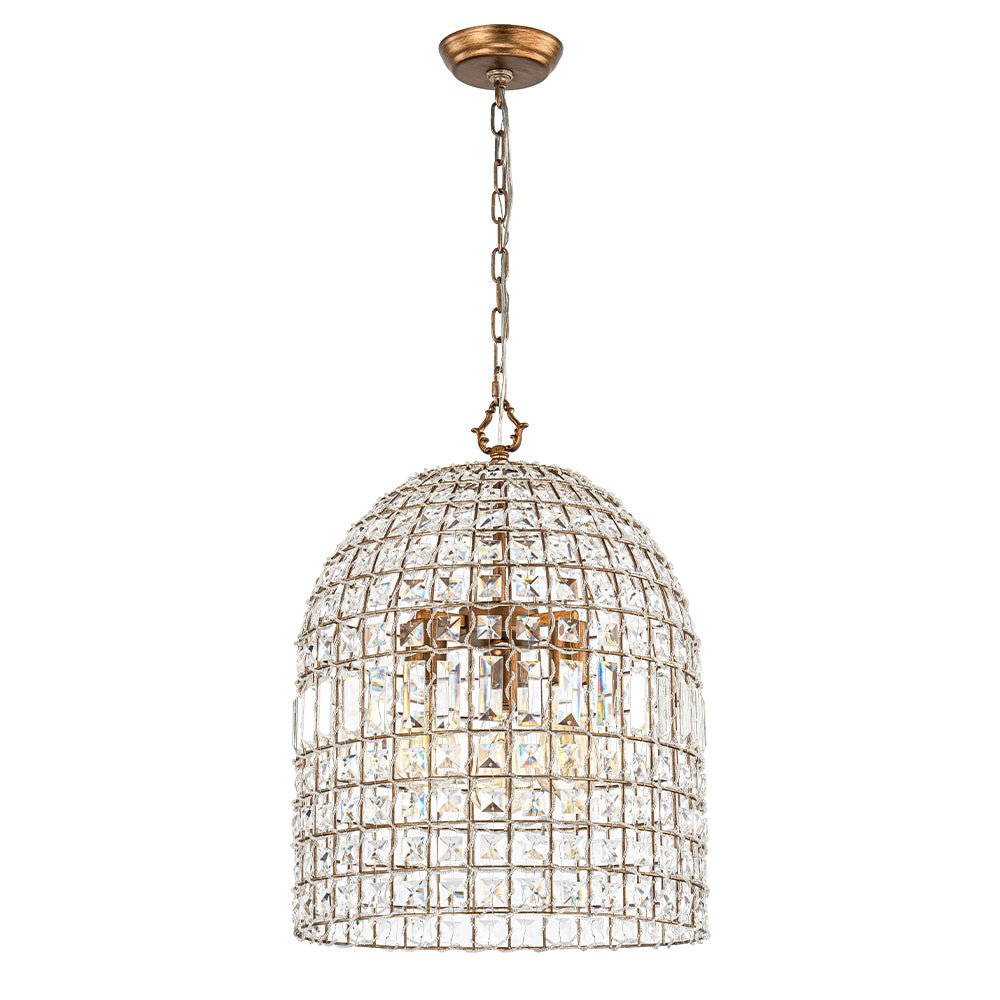 Elvora Antique Brass Crystal Chandelier-Relic Pieces