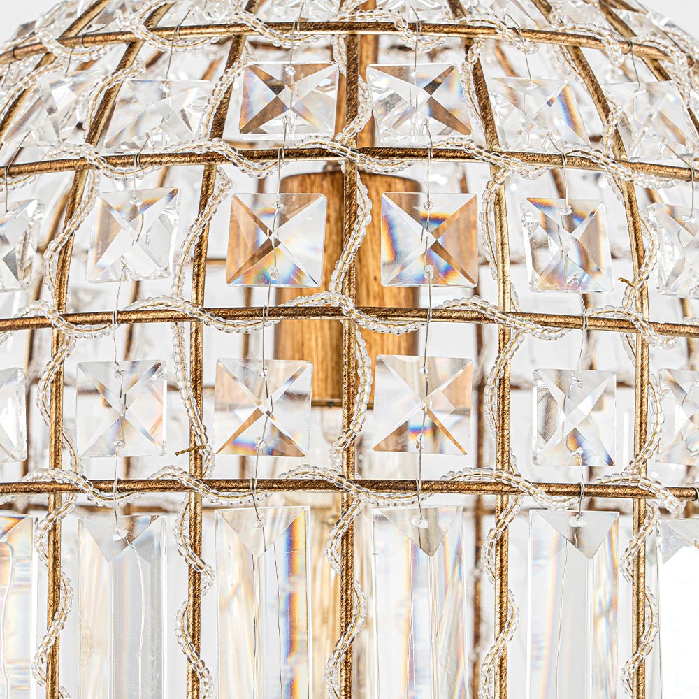 Elvora Antique Brass Crystal Chandelier-Relic Pieces