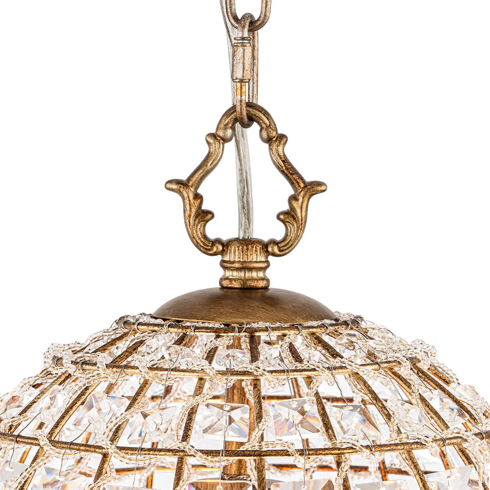 Elvora Antique Brass Crystal Chandelier-Relic Pieces