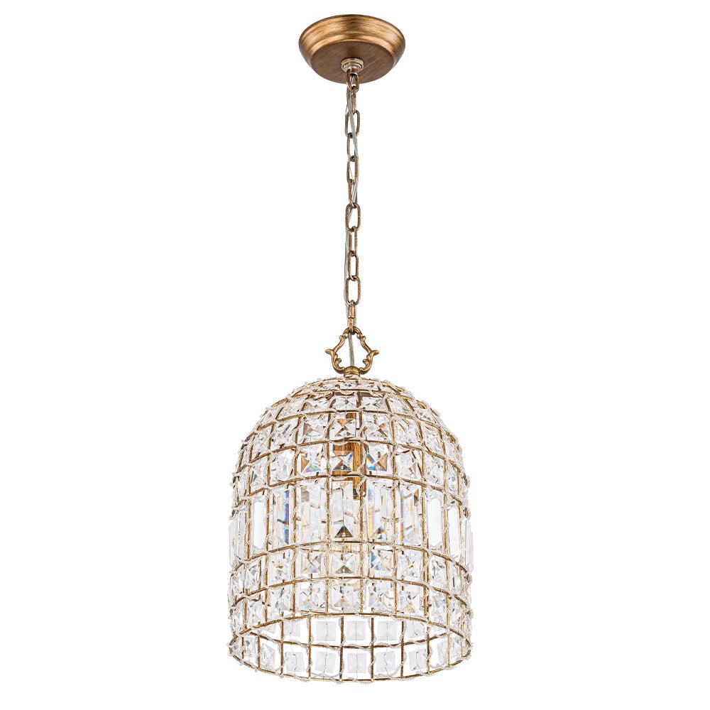 Elvora Antique Brass Crystal Chandelier-Relic Pieces
