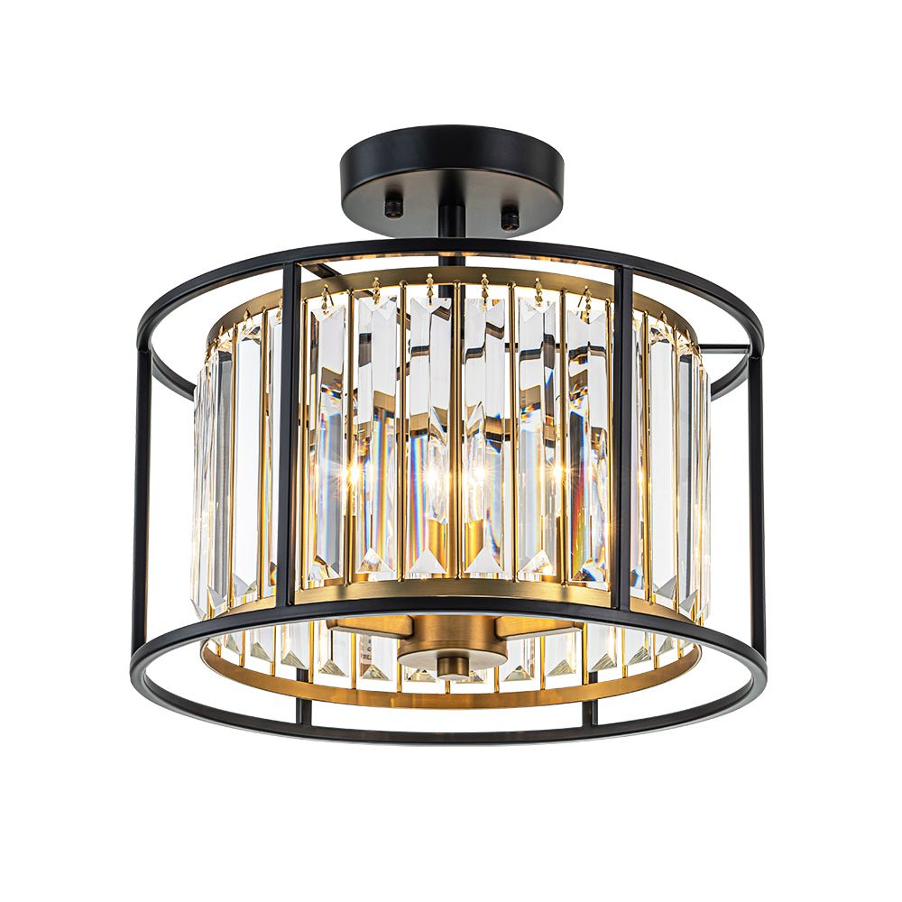 Qvistari Minimalist Crystal Semi Flush Ceiling Light-Relic Pieces