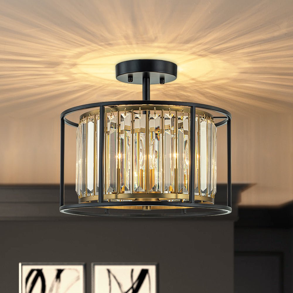 Qvistari Minimalist Crystal Semi Flush Ceiling Light-Relic Pieces