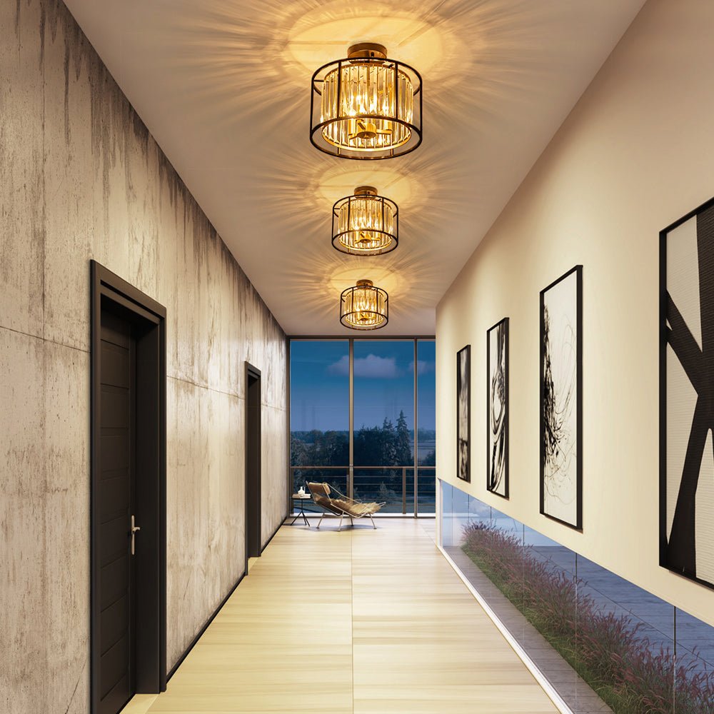 Qvistari Minimalist Crystal Semi Flush Ceiling Light-Relic Pieces